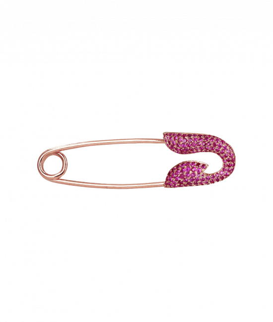 Rose Gold Pink Sapphire Safety Pin