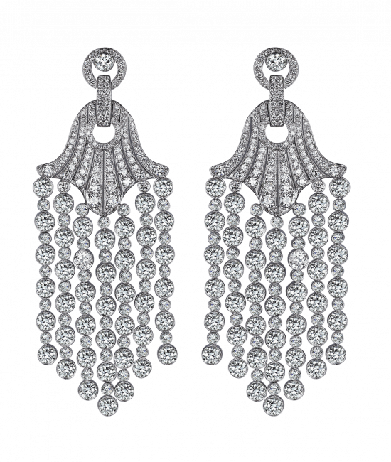 Rare Touch White Gold Chandelier Earrings