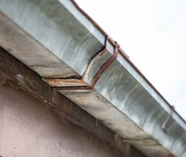 <strong>Rust</strong> spots on gutters or downspouts? image