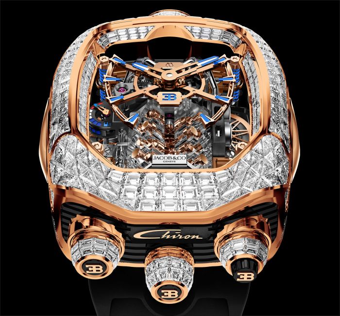 Bugatti Chiron Tourbillon Engine Animation Diamonds | Jacob & Co