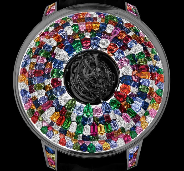 a circular object with colorful objects on it