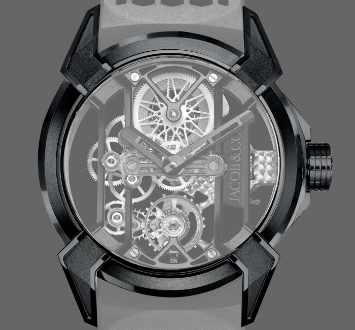 a silver watch with a black face
