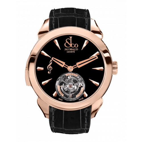 Palatial Flying Tourbillon Minute Repeater Rose Gold (Black Mineral Crystal)