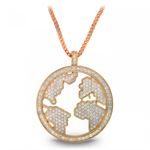 The World is Yours Pendant Rose Gold