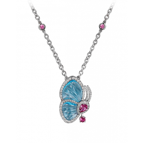 Papillon Necklace with Blue Topaz