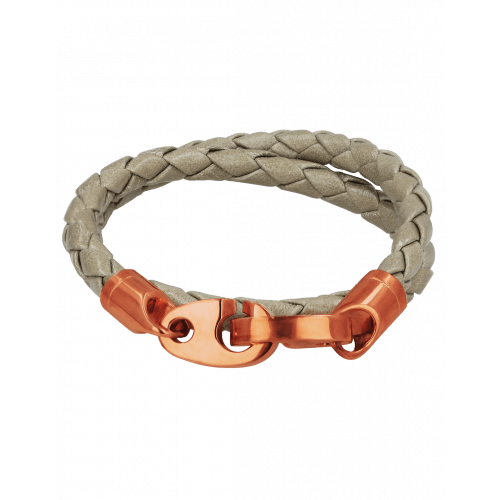 Perfect Fit Bracelet Double Strap Rose Gold Seed Brummel Leather
