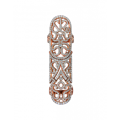 Lace Rose Gold Diamond Lace Full Finger Ring