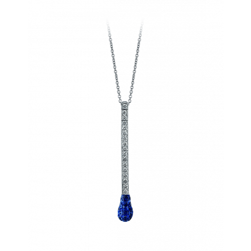 WHITE GOLD SAPPHIRE AND DIAMOND MATCH NECKLACE SHORT