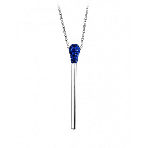 White Gold Sapphire Match Necklace Short