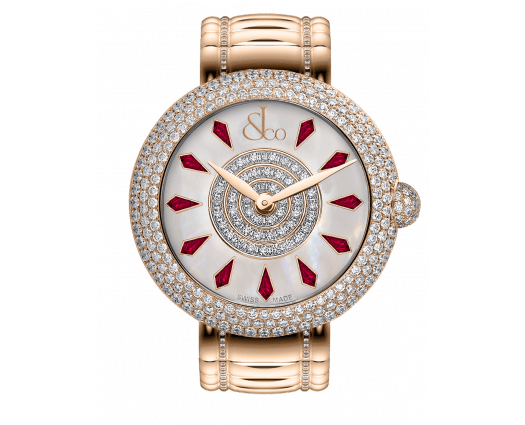 Brilliant Half Pave Rose Gold Couture Ruby 44mm