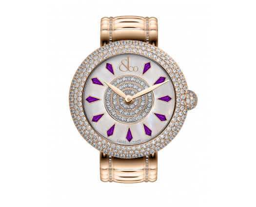 Brilliant Half Pave Rose Gold Couture Amethyst Sapphires 38mm