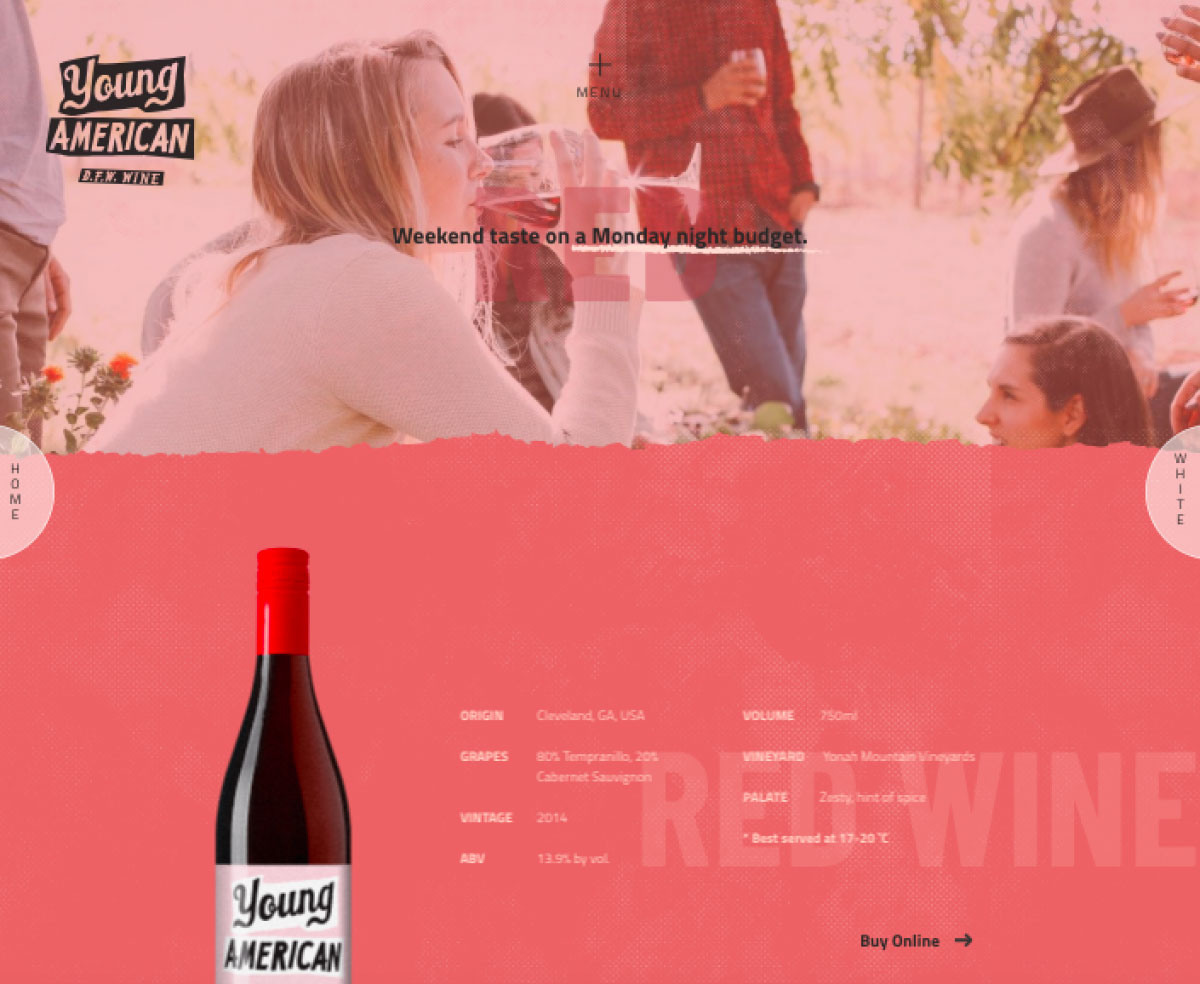 Image of website for Young American Wine