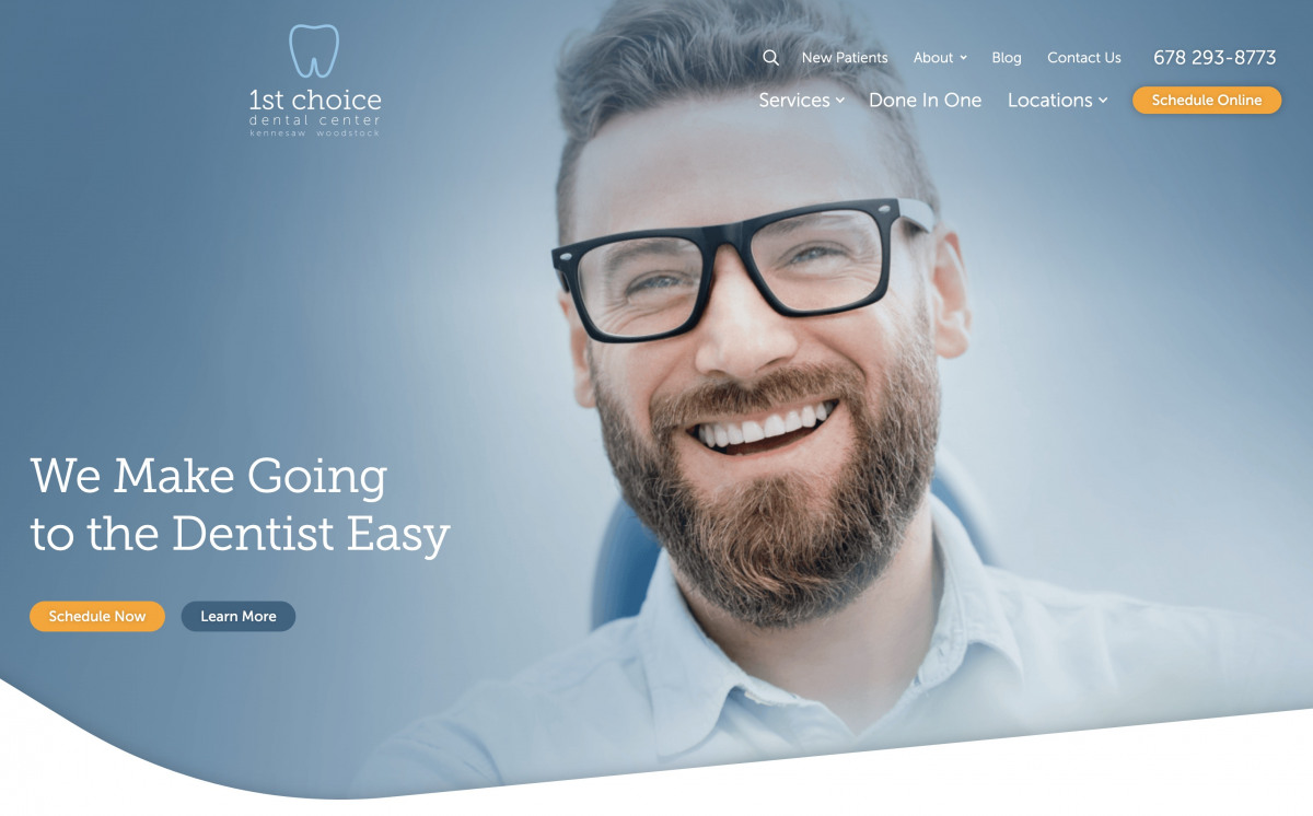Image of website for 1st Choice Dental Center