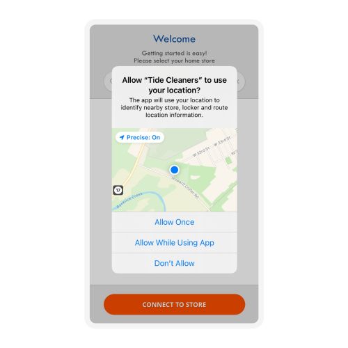1. Enable Location to Choose a Home Store