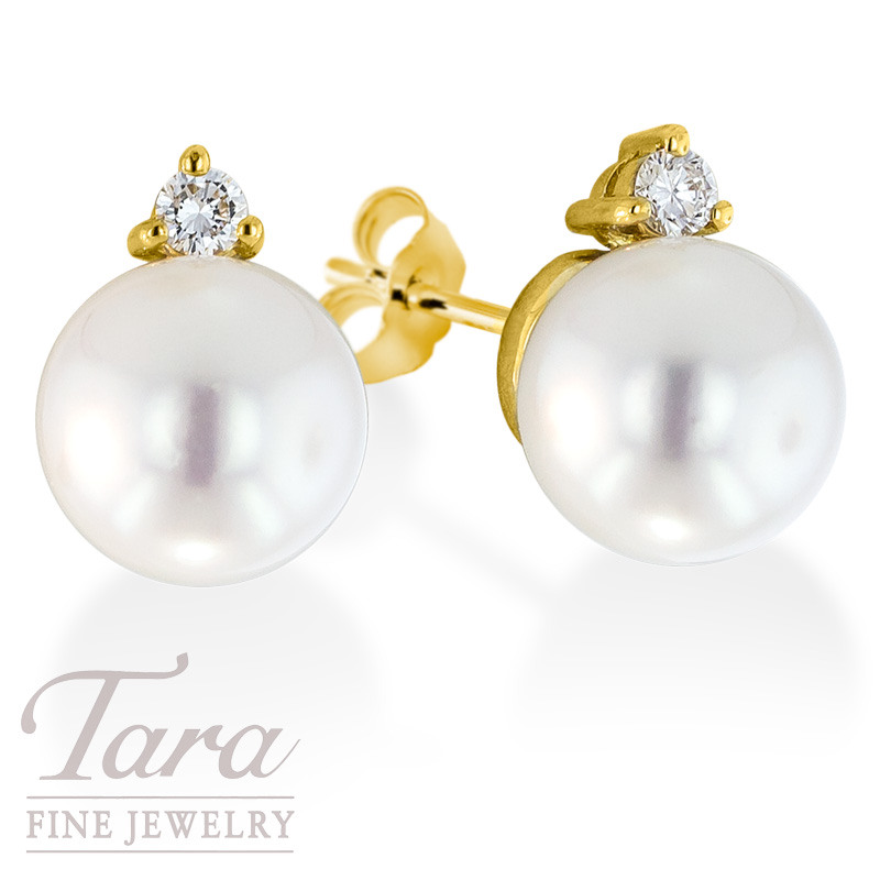 pearl and diamond studs