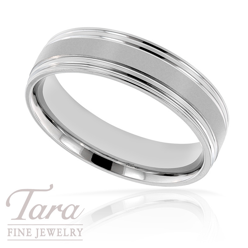 Men S Wedding Band In 18k White Gold 8 2 Grams Tara Fine Jewelry