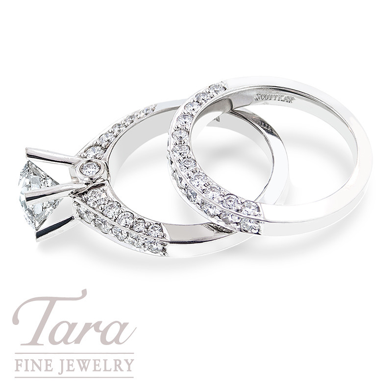 18k White Gold 6 Prong Diamond Wedding Set 80tdw Center Stone Sold Separately Tara Fine Jewelry