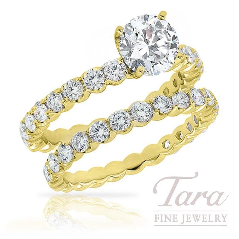 yellow gold wedding sets for her