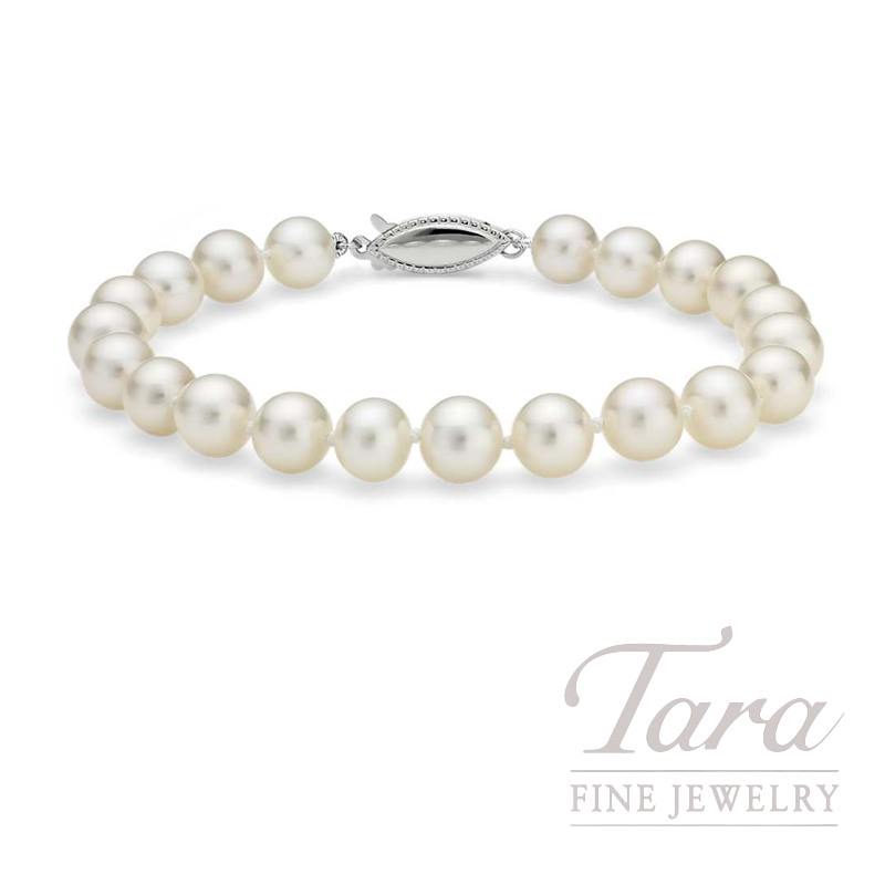 sterling silver freshwater pearl bracelet