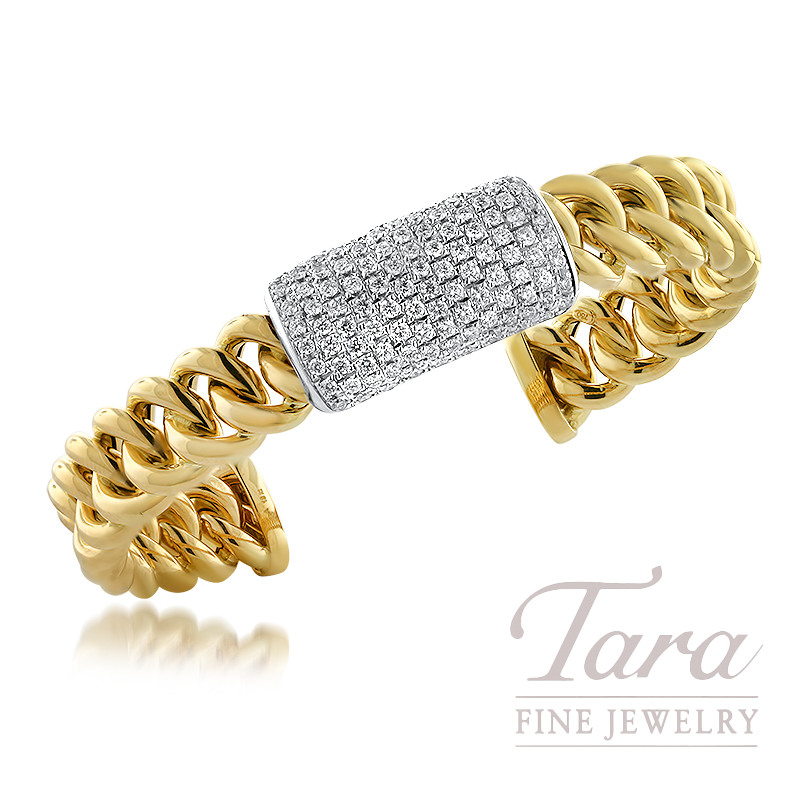 18k gold diamond cuff bracelet