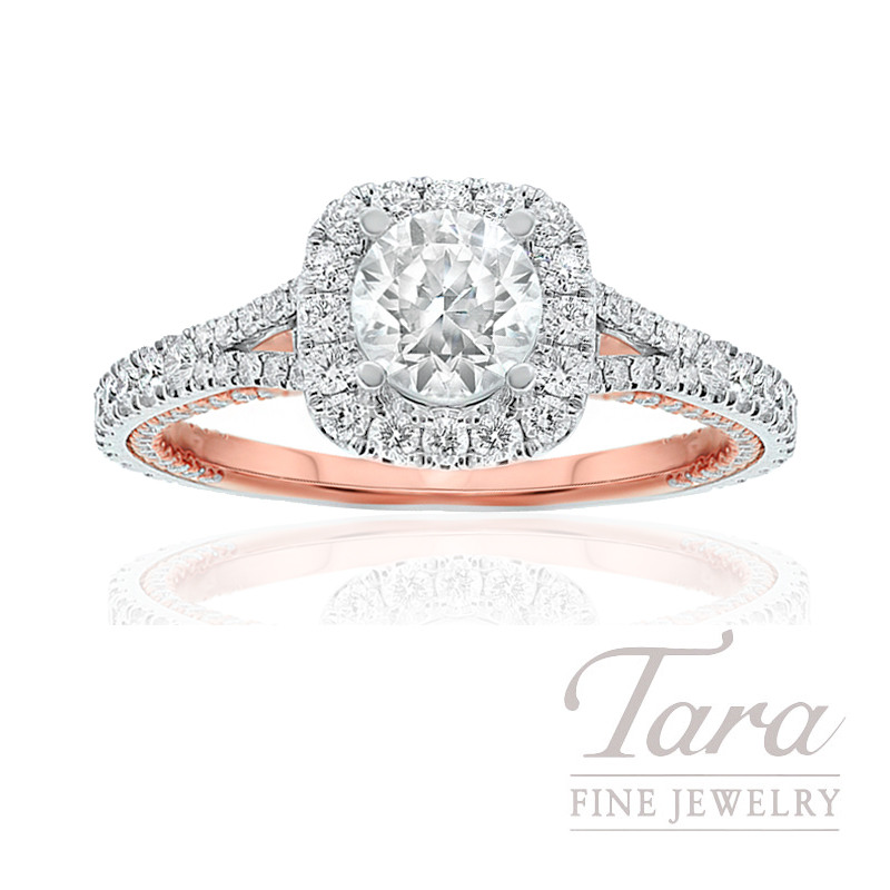 white gold ring with rose gold band