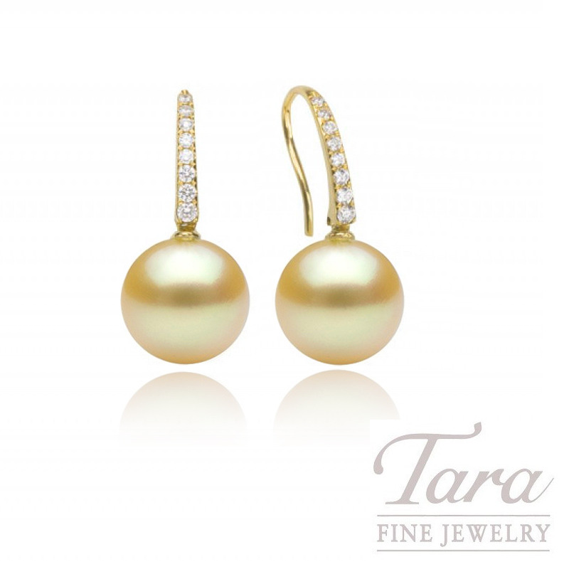 gold pearl diamond earrings