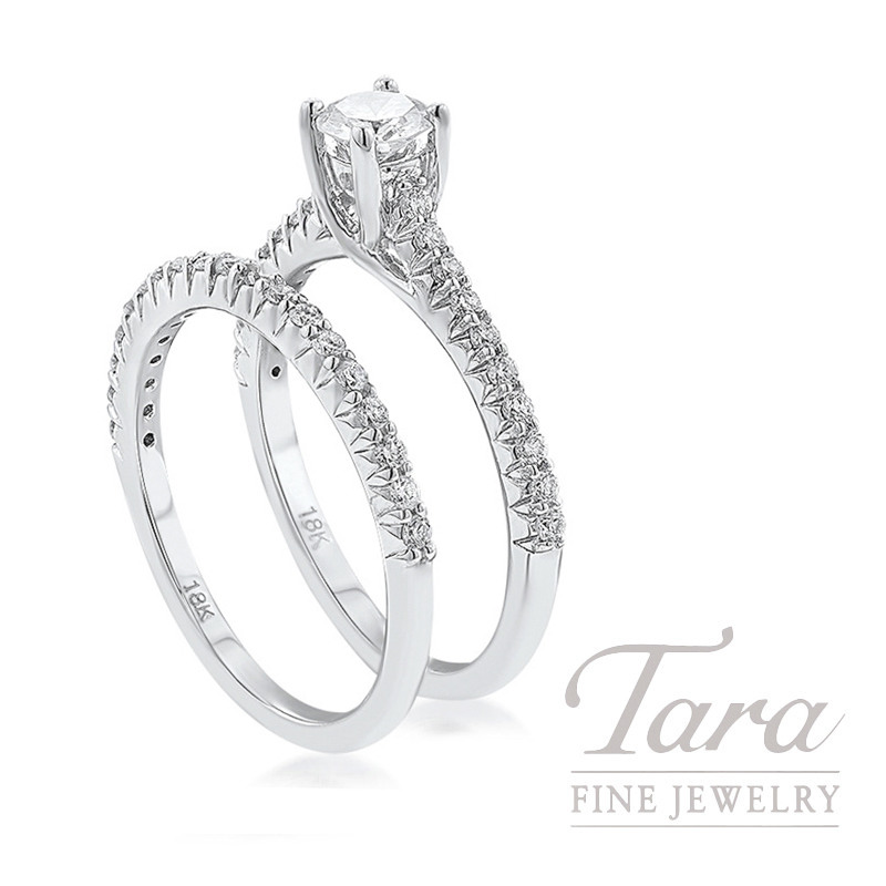 18k White Gold Diamond Wedding Set 